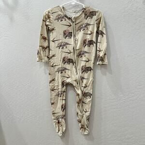 Posh Peanut Vintage Dinos Bamboo Zipper Sleeper Pajamas